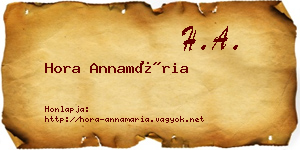 Hora Annamária névjegykártya